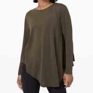 Lululemon Lifted Balance dark green long sleeve top